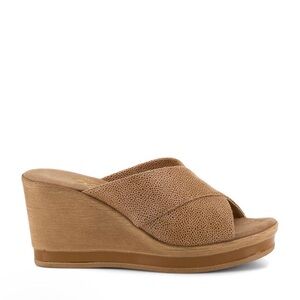 Onex Style Dianne Tan Wedge Slide Sandal - Women's Casual Platform Size 6